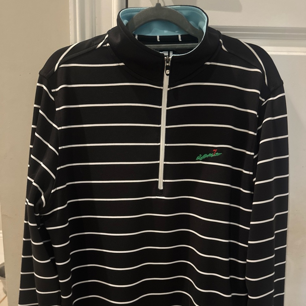 FootJoy Black and White Striped Tech logo